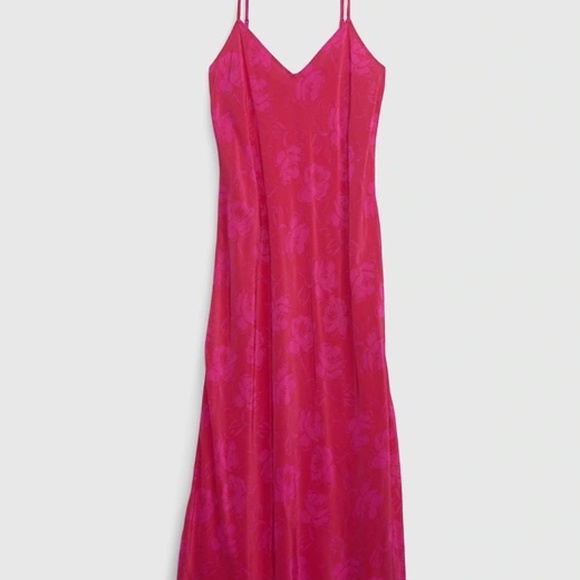 GAP Pink Floral Midi Slip Dress - Picture 2 of 8